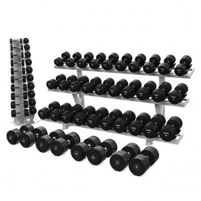 Eleiko Dumbbell Set 1-50 kg with Racks