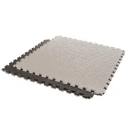 Gymgolv Pusselmatta EVA - 1x1. 25mm Grå/Svart - (Minimum 4 plattor)