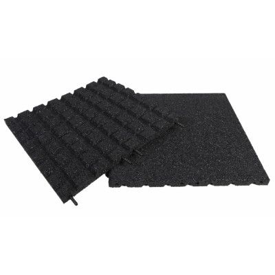 Gymgolv 30mm - 50x50cm Gummi Svart - Ny modell