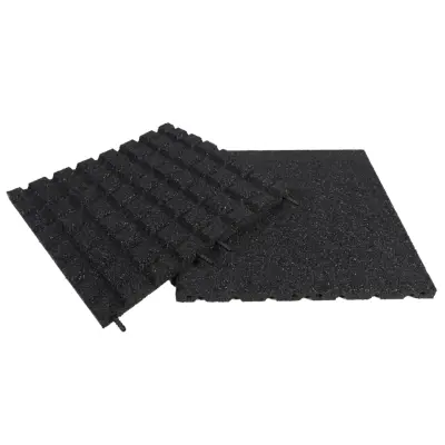 Gymgolv 30mm - 50x50cm Gummi Svart - Ny modell