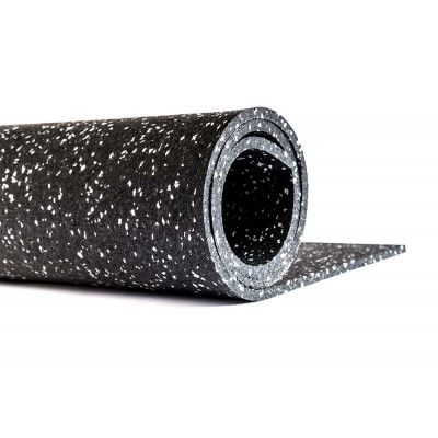 Gymmatta på Rulle - Gymgolv 10kvm Svart/Grå 6mm