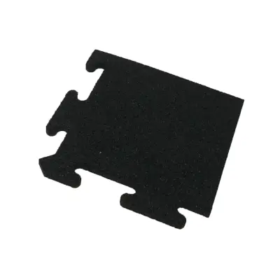 Gymgolv Hörnbit Kant till 15mm Pusselmatta Gummi Svart