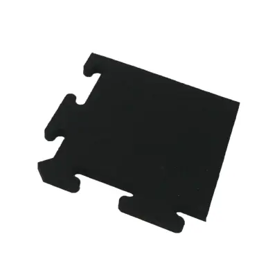 Gymgolv Hörnbit till 20mm Pusselmatta Svart Gummi