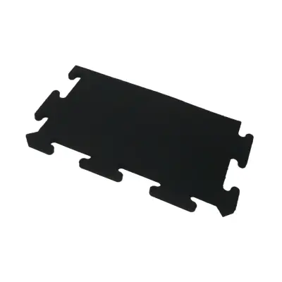 Gymgolv Rak Kant till 20 mm Pusselmatta Gummi Svart/Grå