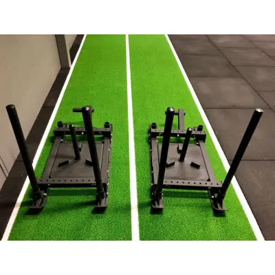 Kraftmark Grön/Svart Med Linjer 2X15, Gymgolv