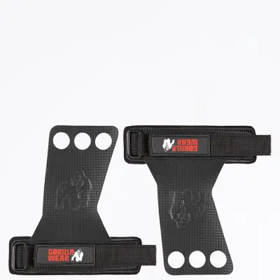 3-Hole Carbon Lifting Grips Svart