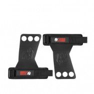 3-Hole Carbon Lifting Grips, black, small