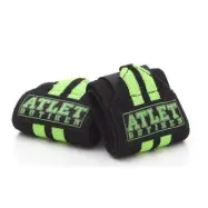 Atletbutiken Wrist Wraps - Svart Med Gröna Linjer