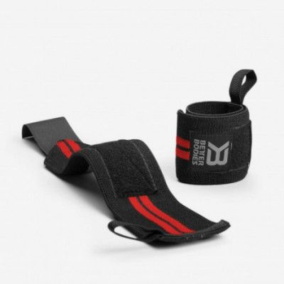 Better Bodies Elastic Wrist Wraps - Black/Red