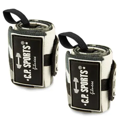 Strongman Wrist Wraps, 50 cm, white camo
