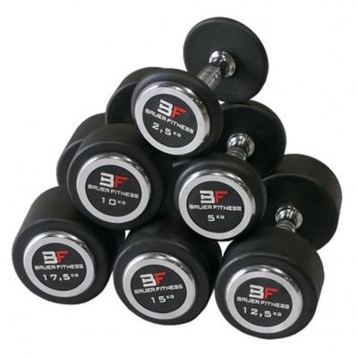 Bauer Fitness Rubber Encased Dumbbells With Steel Handle