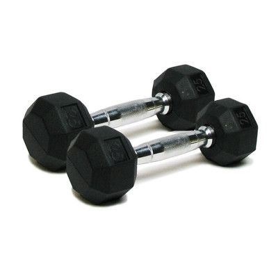 Deluxe RubberDumbbell Pair 11,3 kg