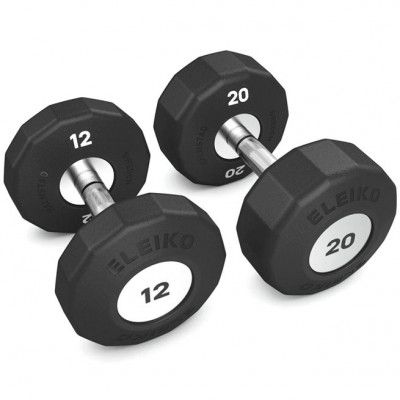 Eleiko Evo Dumbbell Fixed Set 12-20 kg, Paket Hantlar - Gummi/krom