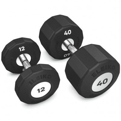 Eleiko Evo Dumbbell Fixed Set 12-40 kg, Paket Hantlar - Gummi/krom