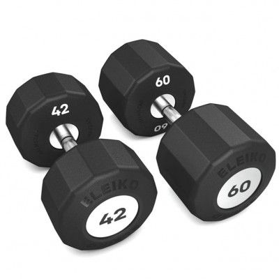 Eleiko Evo Dumbbell Fixed Set 42-60 kg, Paket Hantlar - Gummi/krom