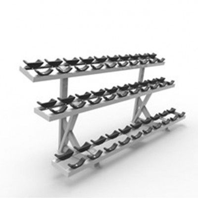 Eleiko Triple Tier Dumbbell Rack - with saddle, silver