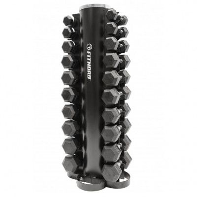 FitNord Hex-Dumbbell Set 1-10 kg + Rack, Paket Hantlar - Hex