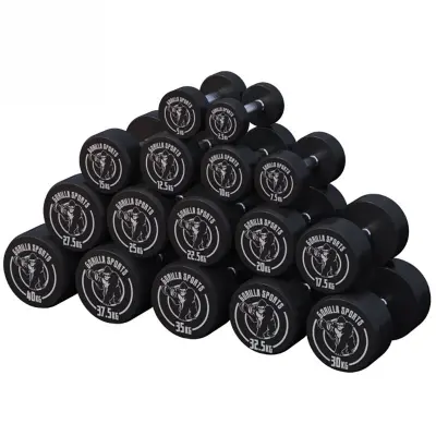 Gorilla Sports Hantlar GS Gummi - 2,5-40 kg