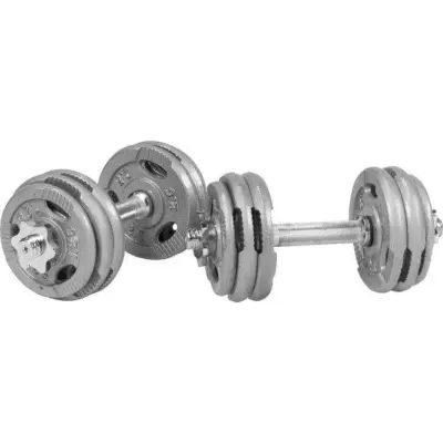 Gorilla Sports Hantlar TRIGRIP Silver - 2x15kg