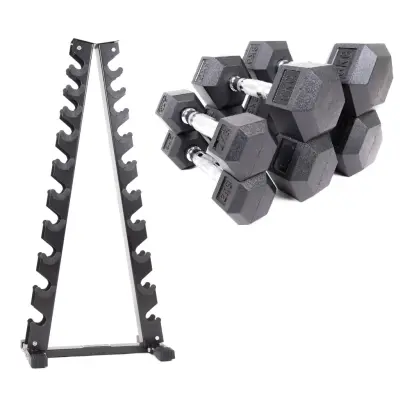 Hantelpaket Hexagonhantlar 1-10kg med A-ställ - Recoil