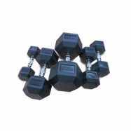 Bauer Fitness Hexagon Rubber Encased Dumbbells Set 2,5 kg - 50 kg