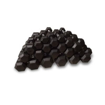 Hantelset Hex gummi, 6-par: 12.5 - 25 kg, JTC Power