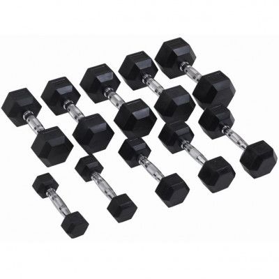 Master x Kraftmark Gummi/Krom, Hexhantel