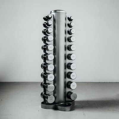 Kraftmark Hantelset 1-10 kg Krom Med Ställ, Paket Hantlar - Kromade