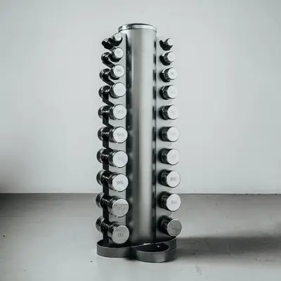 Kraftmark Hantelset 1-10 kg Krom Med Ställ, Paket Hantlar - Kromade