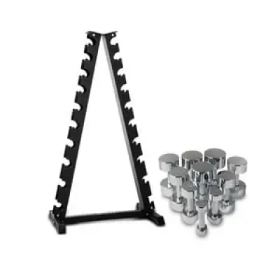 Kromhantelset med ställ, 10-par: 1 - 10 kg, JTC Power