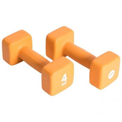 vidaXL Hantelset 2x4 kg neopren orange