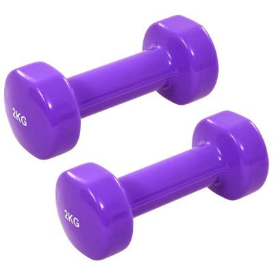 vidaXL Hantlar 2 st 2x2 kg gjutjärn lila