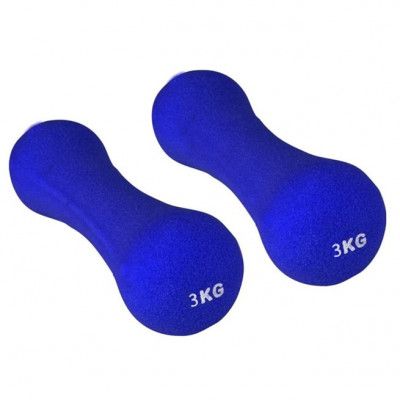 vidaXL Hantlar 2 x 3 kg koboltblå