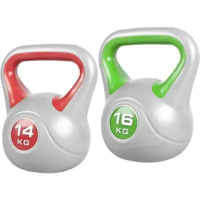 Gorilla Sports Kettlebell Fitnesspaket - 14kg 16kg, Paket Kettlebell
