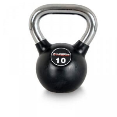 Kettlebell, gummi/krom 10 kg, inSPORTline