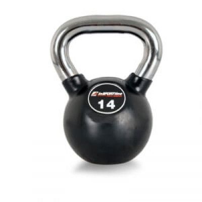 Kettlebell, gummi/krom 14 kg, inSPORTline