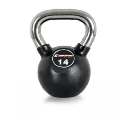 Kettlebell, gummi/krom 14 kg, inSPORTline