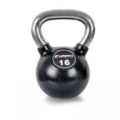 Kettlebell, gummi/krom 16 kg, inSPORTline