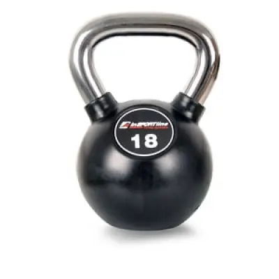 Kettlebell, gummi/krom 18 kg, inSPORTline