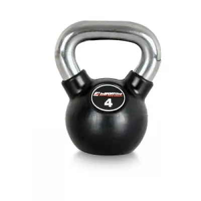Kettlebell, gummi/krom 4 kg, inSPORTline