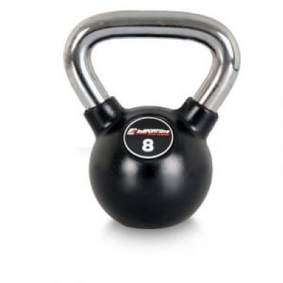 Kettlebell, gummi/krom 8 kg, inSPORTline