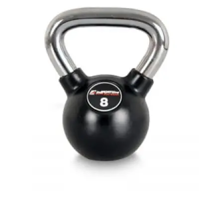 Kettlebell, gummi/krom 8 kg, inSPORTline