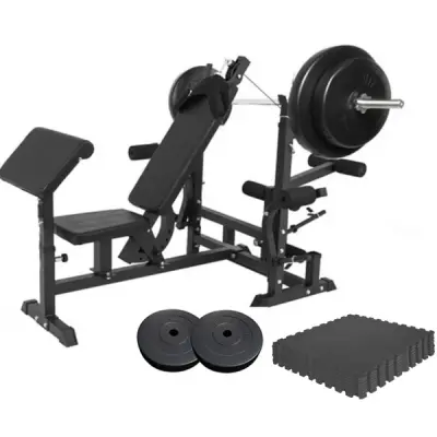 Multigympaket BASIC Black/White 60kg Gymgolv