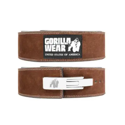 4 Inch Powerlifting Lever Belt, brown, small/medium