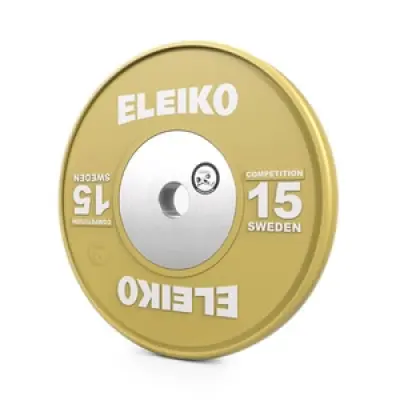 Viktskiva WPPO Powerlifting Competition, 15 kg, gul, Eleiko