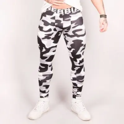 AW Camo Tights, grå camo, Nebbia