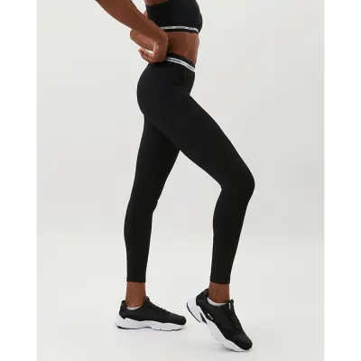 Borg Regular Rib Tights, Black Beauty