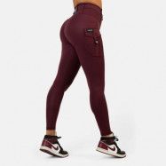 Cargo Tights, burgundy red, medium