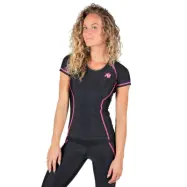Carlin Compression Short Sleeve Top Black/Pink - xs