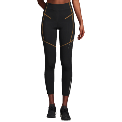 Contrast High Waist Tights, Black